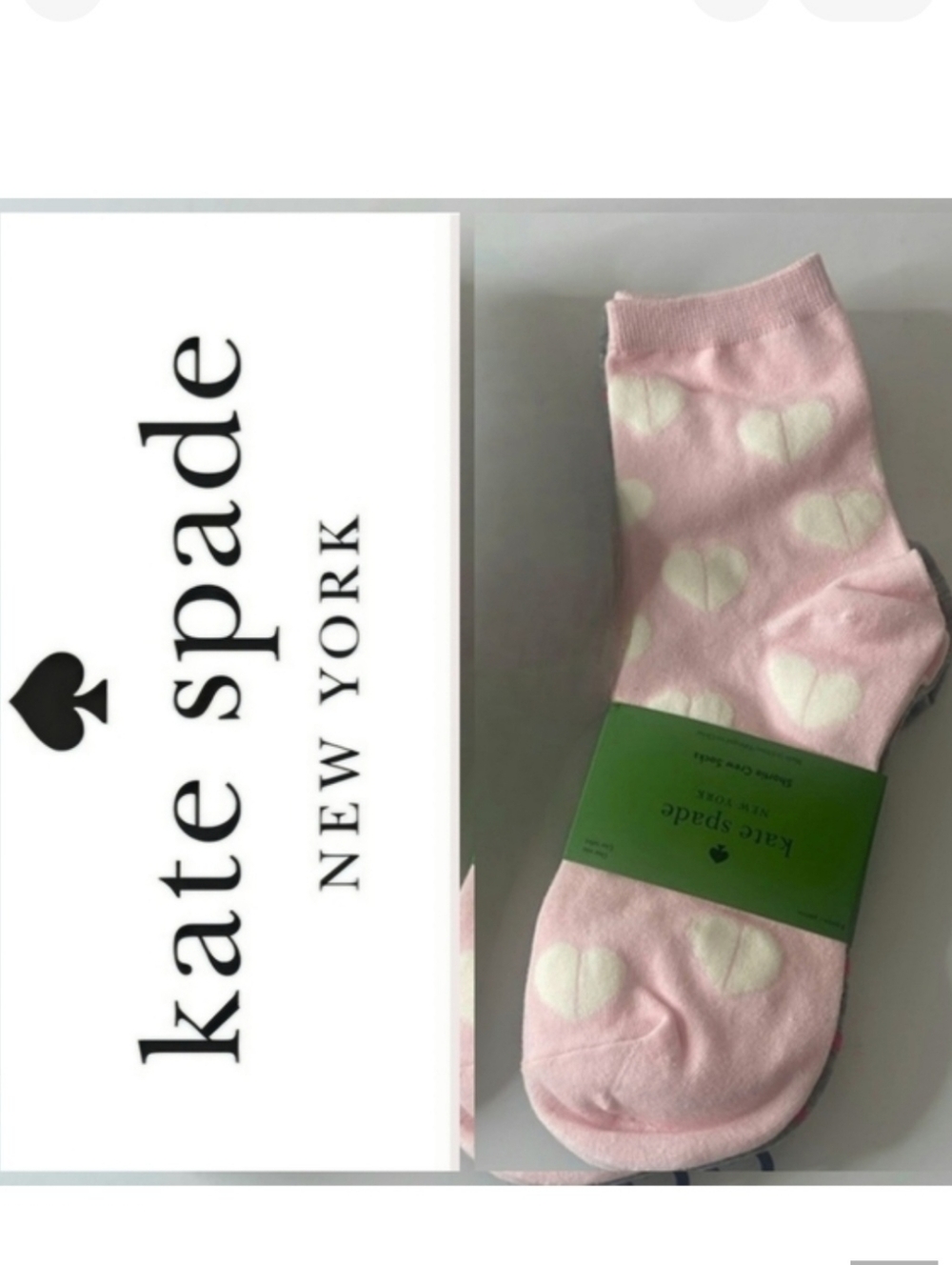 ♠️ Kate Spade Valentines Day Design 3-Pack Shortie Crew Socks